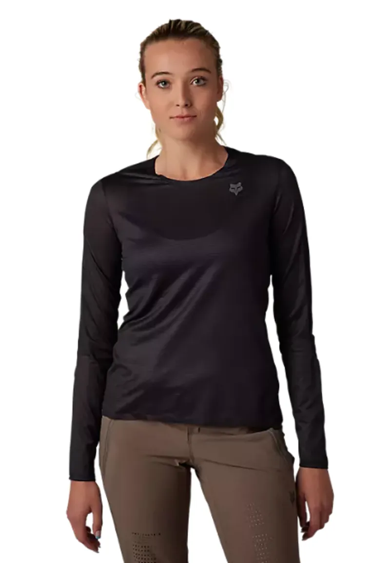 Fox Racing Women's Flexair Ascent Long Sleeve Jersey in Black-1